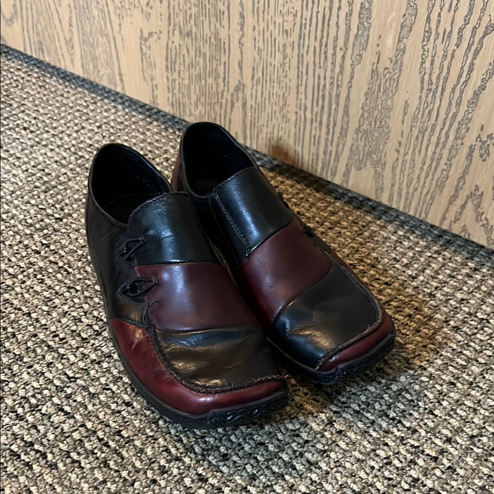 Rieker Black and Burgundy Loafers